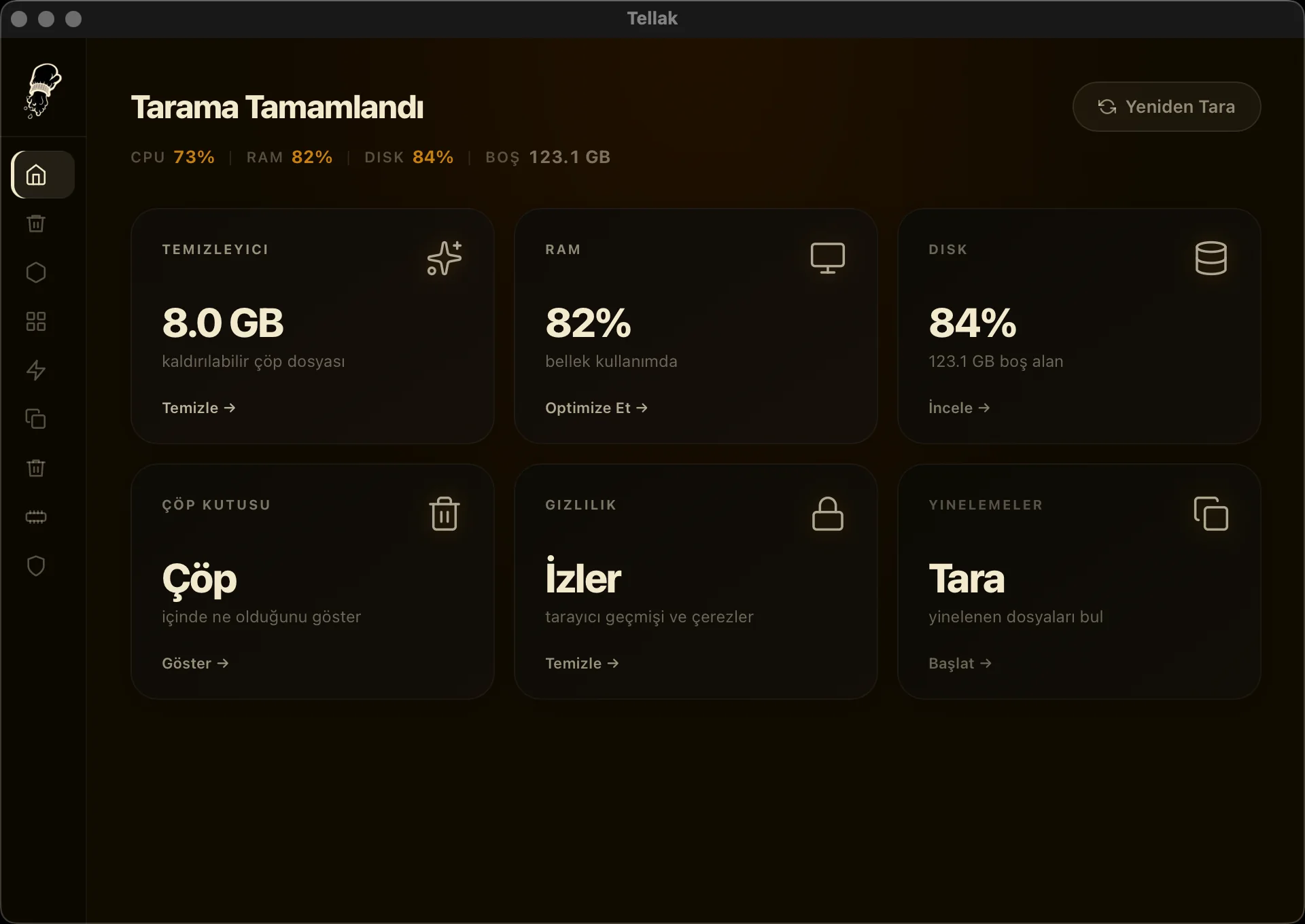 Tellak app screenshot